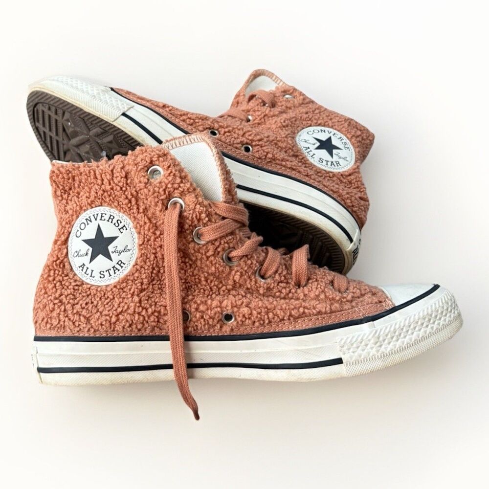 Converse Chuck Taylor All Star Hi Cozy Club Teddy Sherpa Fleece Women's 7.5